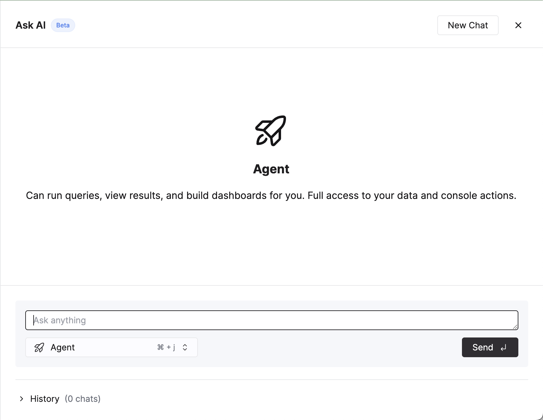 Открытие выезжаю�щей панели AI Chat